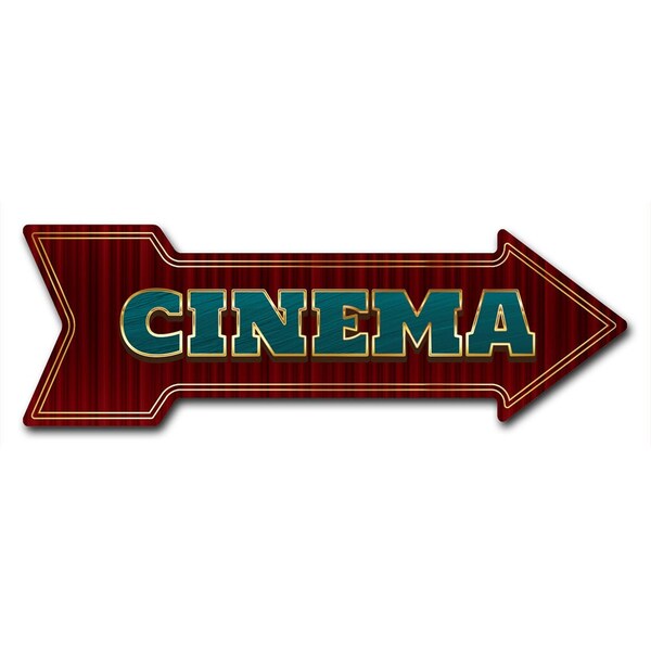 Cinema Arrow Decal Funny Home Decor 24in Wide